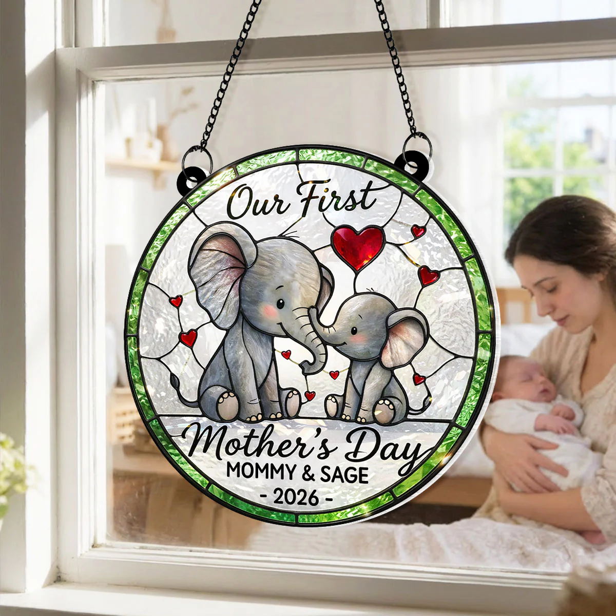 Our 1st Mother's Day Elephant - Personalized Suncatcher - Mother's Day Gift For Her, Mom, Wife - Image 4