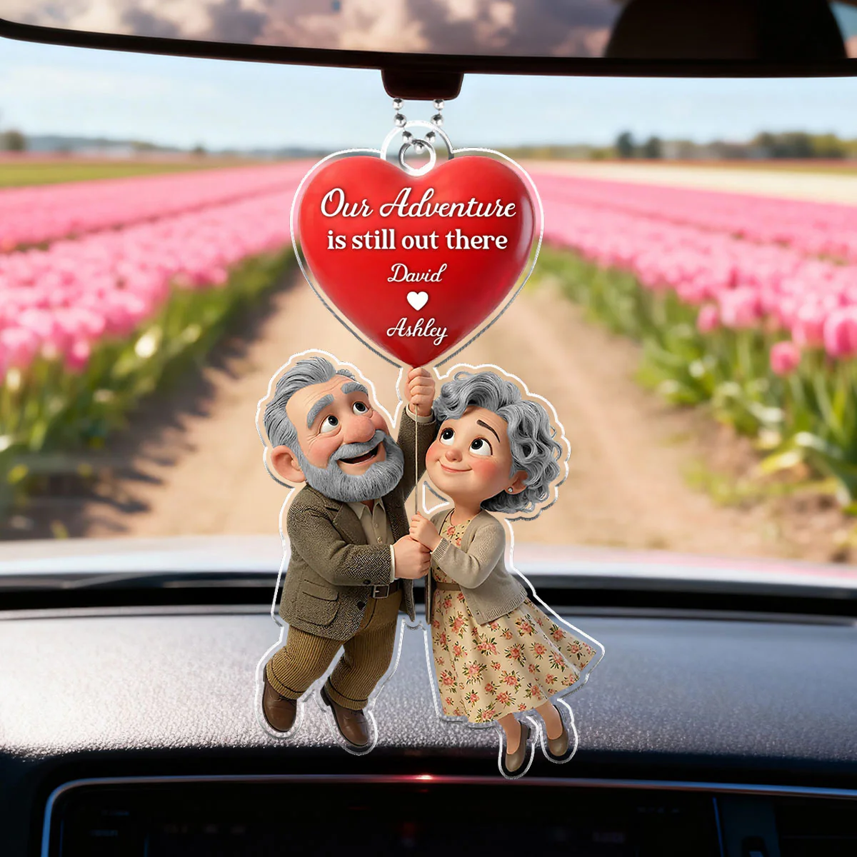 Our Adventure Is Still Out There Old Couple - Personalized Car Hanger - Valentine's Gift For Him, For Her - Image 3