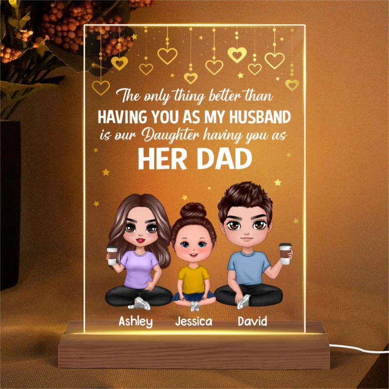 Our Children Having You As Daddy Personalized Rectangle LED Night Light - Image 4