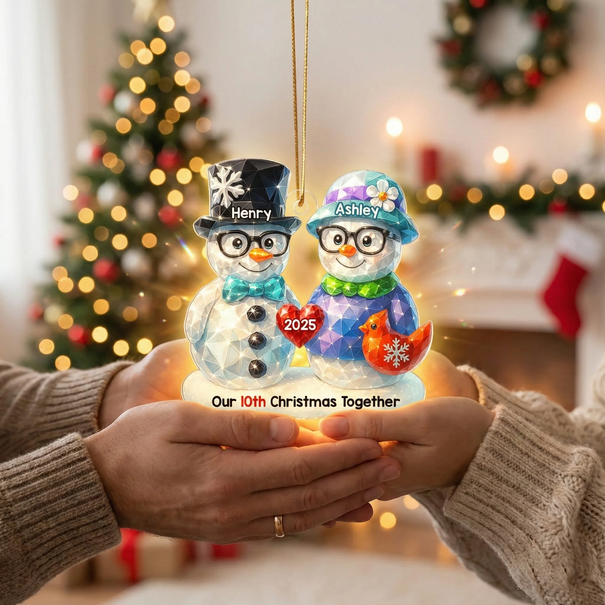 Our Christmas Together 3D Shining Effect - Personalized Acrylic Ornament - Unique Christmas Gift For Him, For Her, For Couple - Image 2