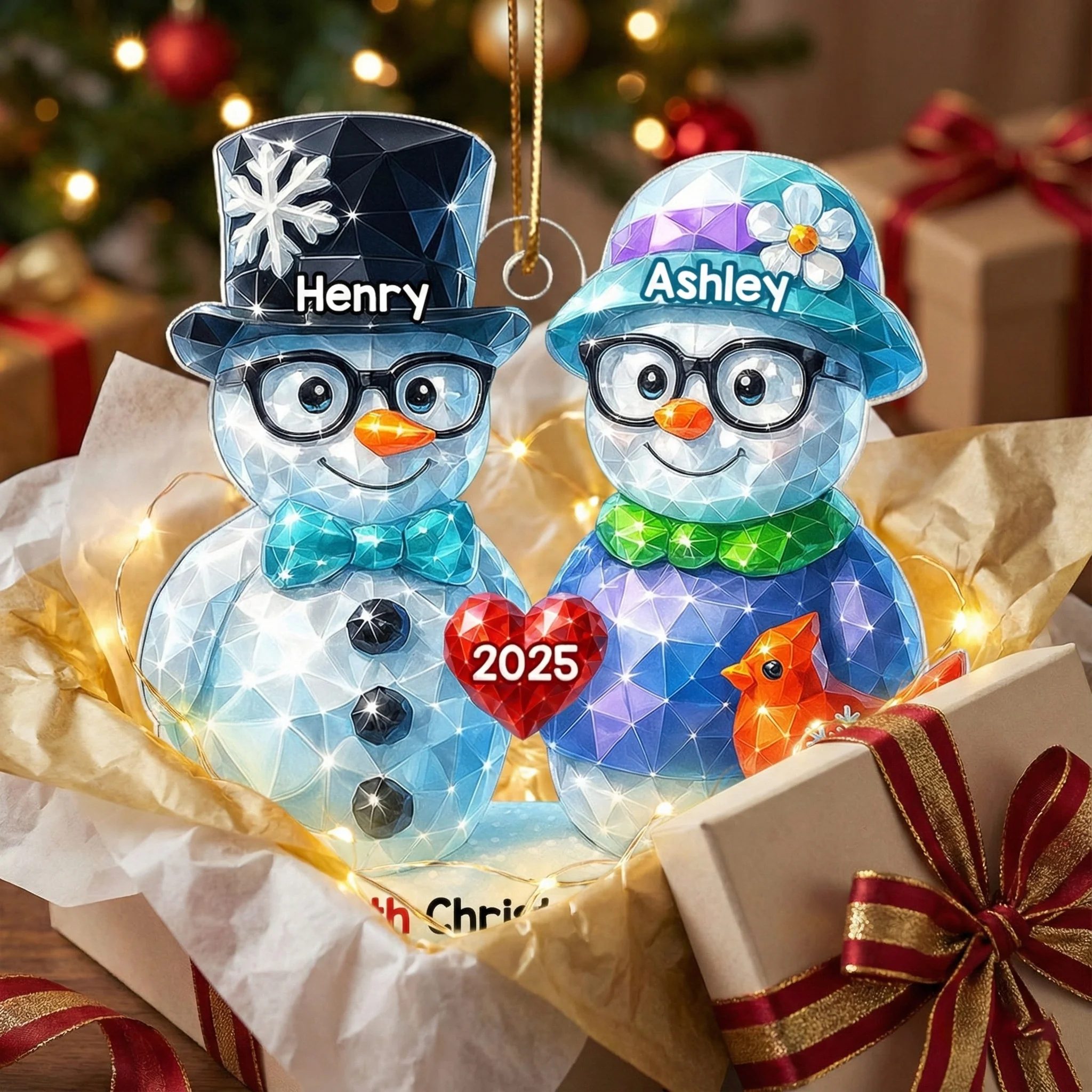 Our Christmas Together 3D Shining Effect - Personalized Acrylic Ornament - Unique Christmas Gift For Him, For Her, For Couple - Image 5