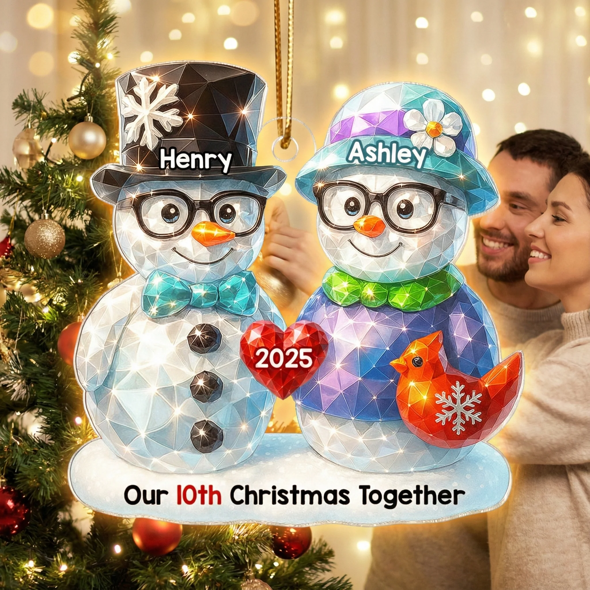 Our Christmas Together 3D Shining Effect - Personalized Acrylic Ornament - Unique Christmas Gift For Him, For Her, For Couple - Image 4