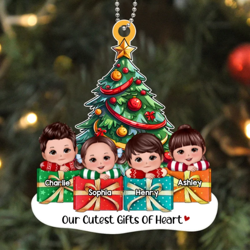 Our Cutest Gifts Of Heart Cute Grandkids On Presents Personalized Acrylic Ornament - Image 5