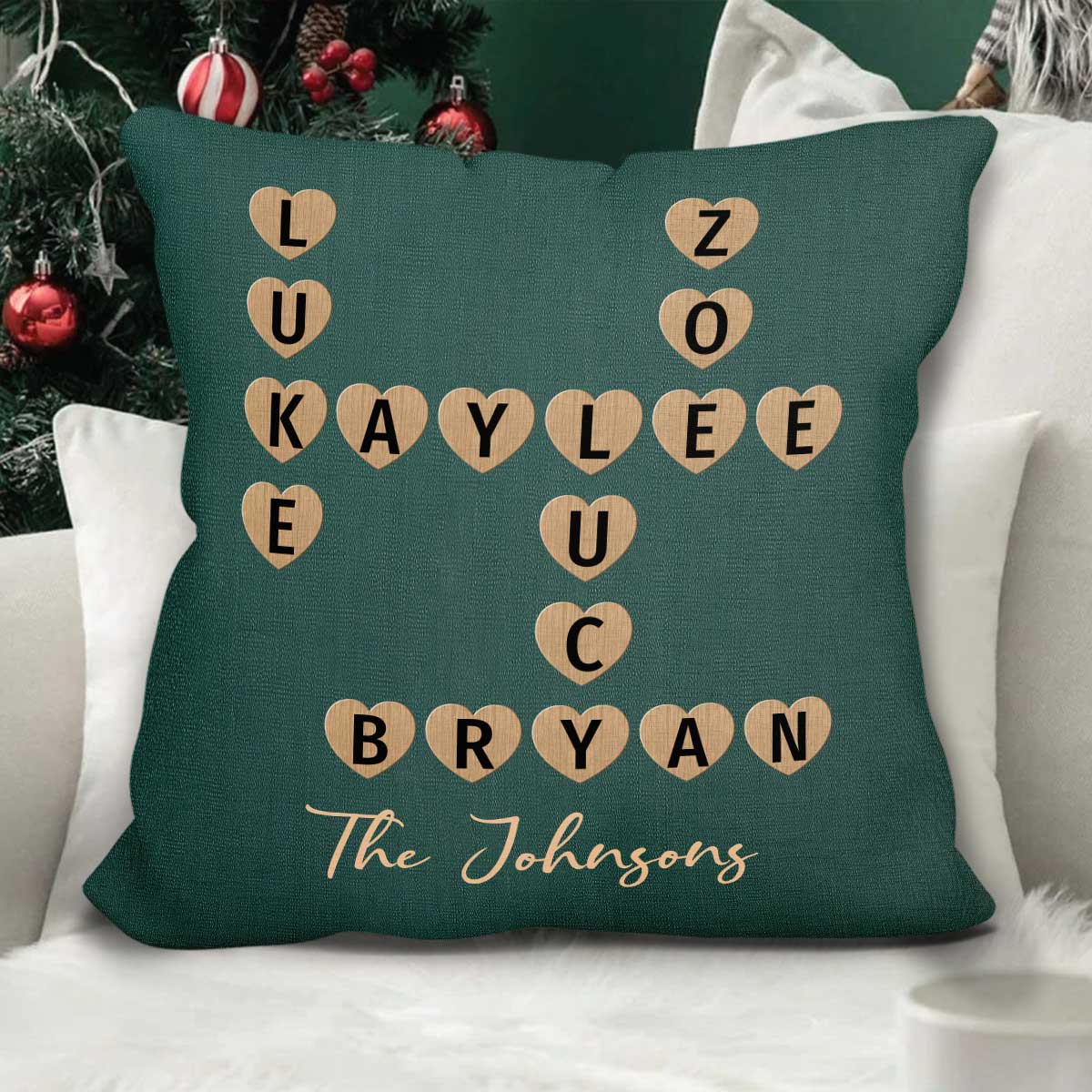 Grandkids Make Life Grand Crossword Puzzle Art Personalized Pillow - Image 4