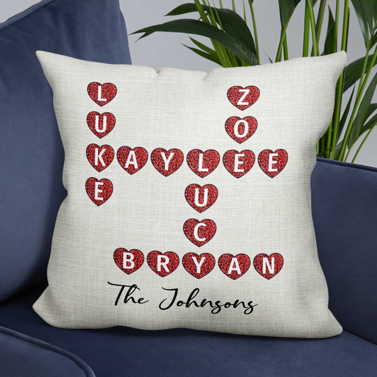 Grandkids Make Life Grand Crossword Puzzle Art Personalized Pillow - Image 7