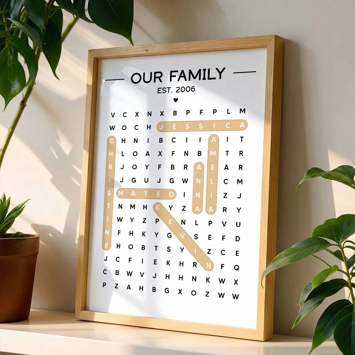 Our Family Word Search Puzzle Created In A Moment, Treasured Forever - Personalized Poster - Image 2