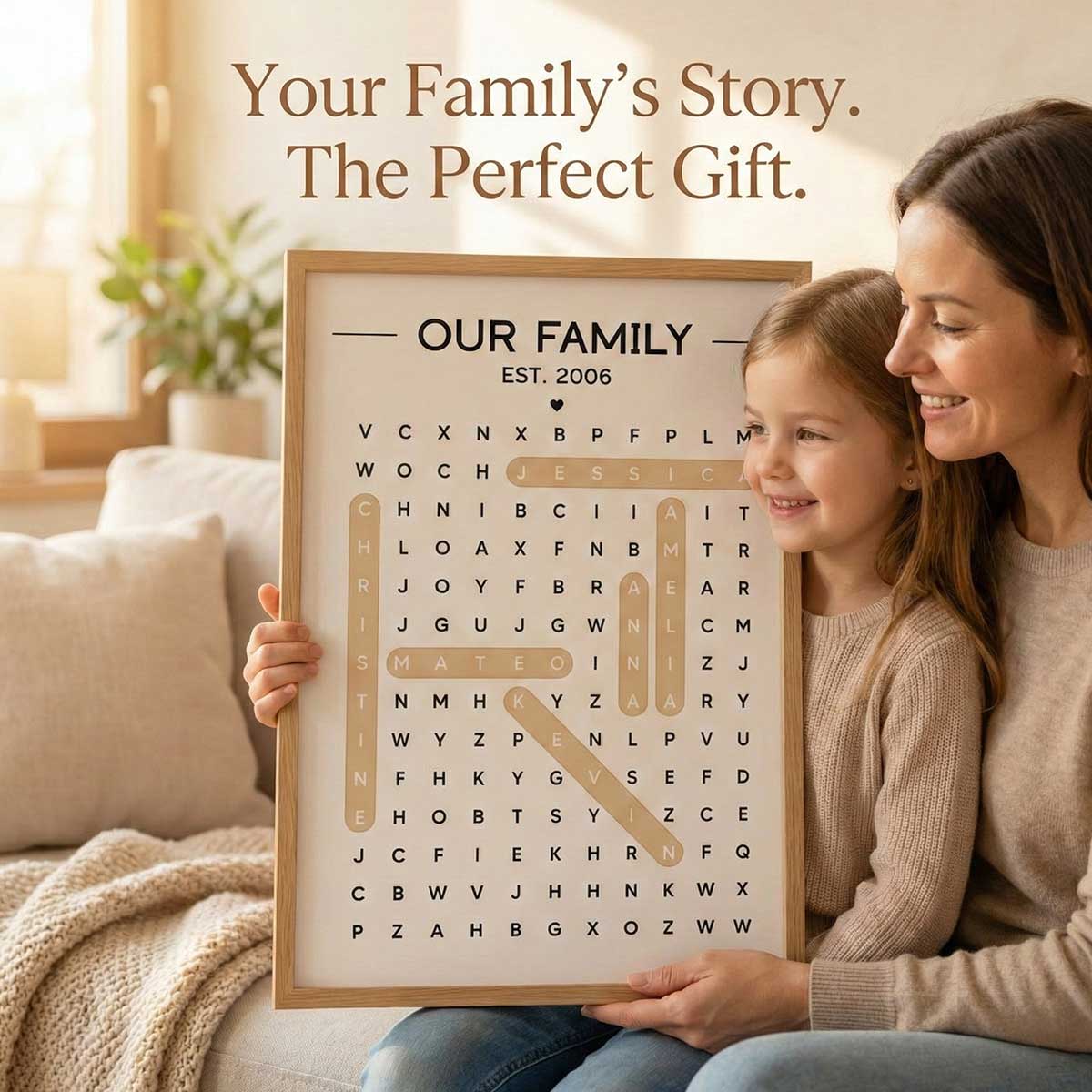 Our Family Word Search Puzzle Created In A Moment, Treasured Forever - Personalized Poster - Image 3