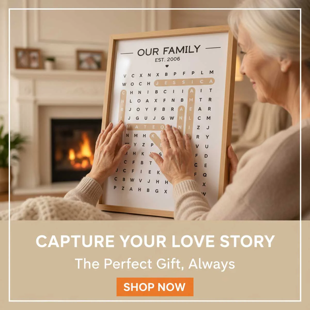 Our Family Word Search Puzzle Created In A Moment, Treasured Forever - Personalized Poster - Image 4