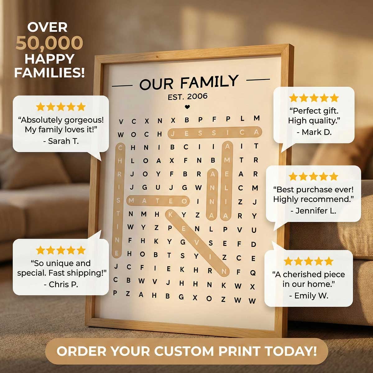 Our Family Word Search Puzzle Created In A Moment, Treasured Forever - Personalized Poster - Image 5