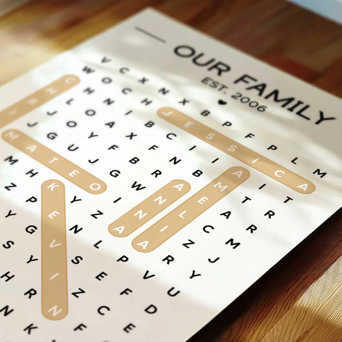Our Family Word Search Puzzle Created In A Moment, Treasured Forever - Personalized Poster - Image 9