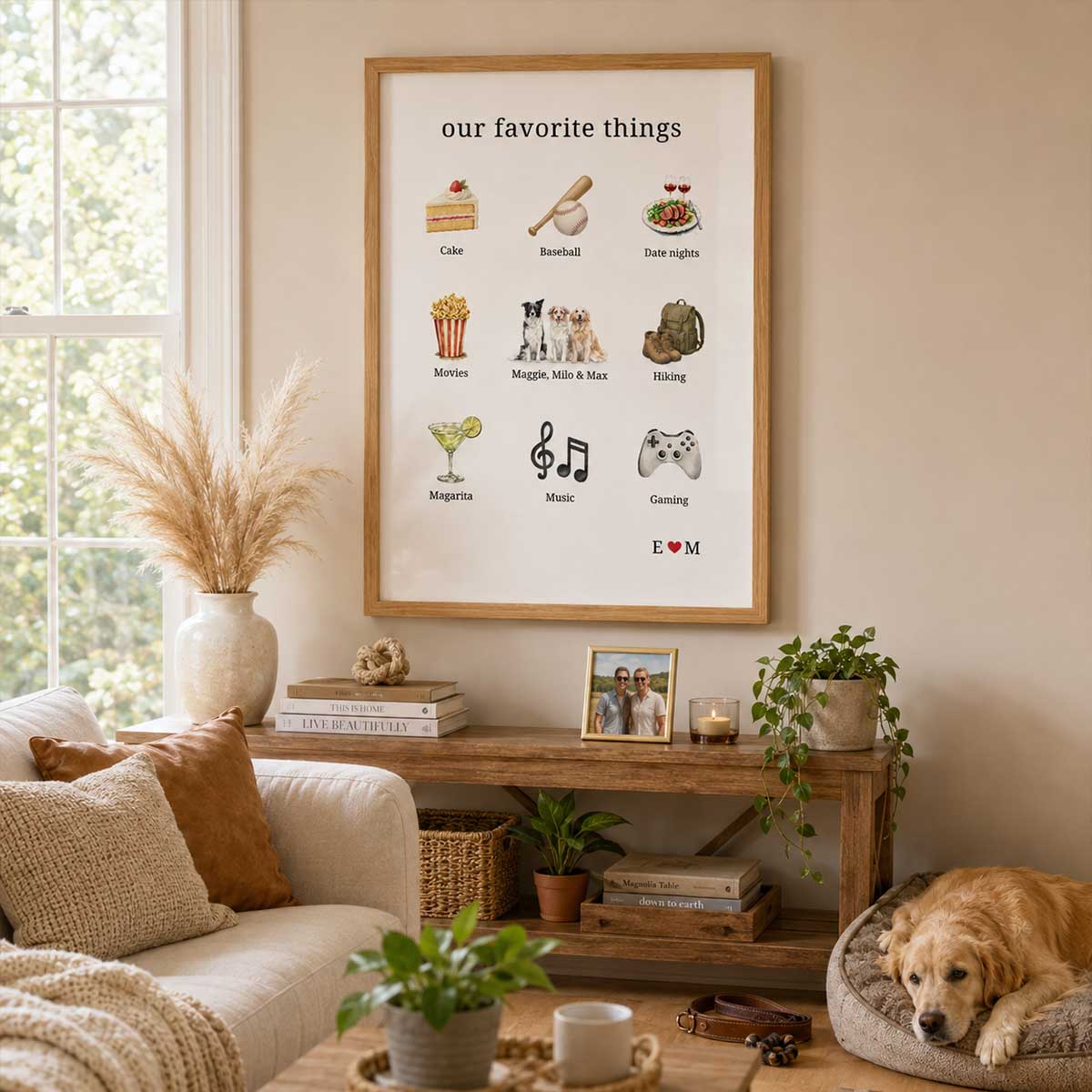 Our Favorite Things Couple & Dogs - Personalized Poster - Image 7
