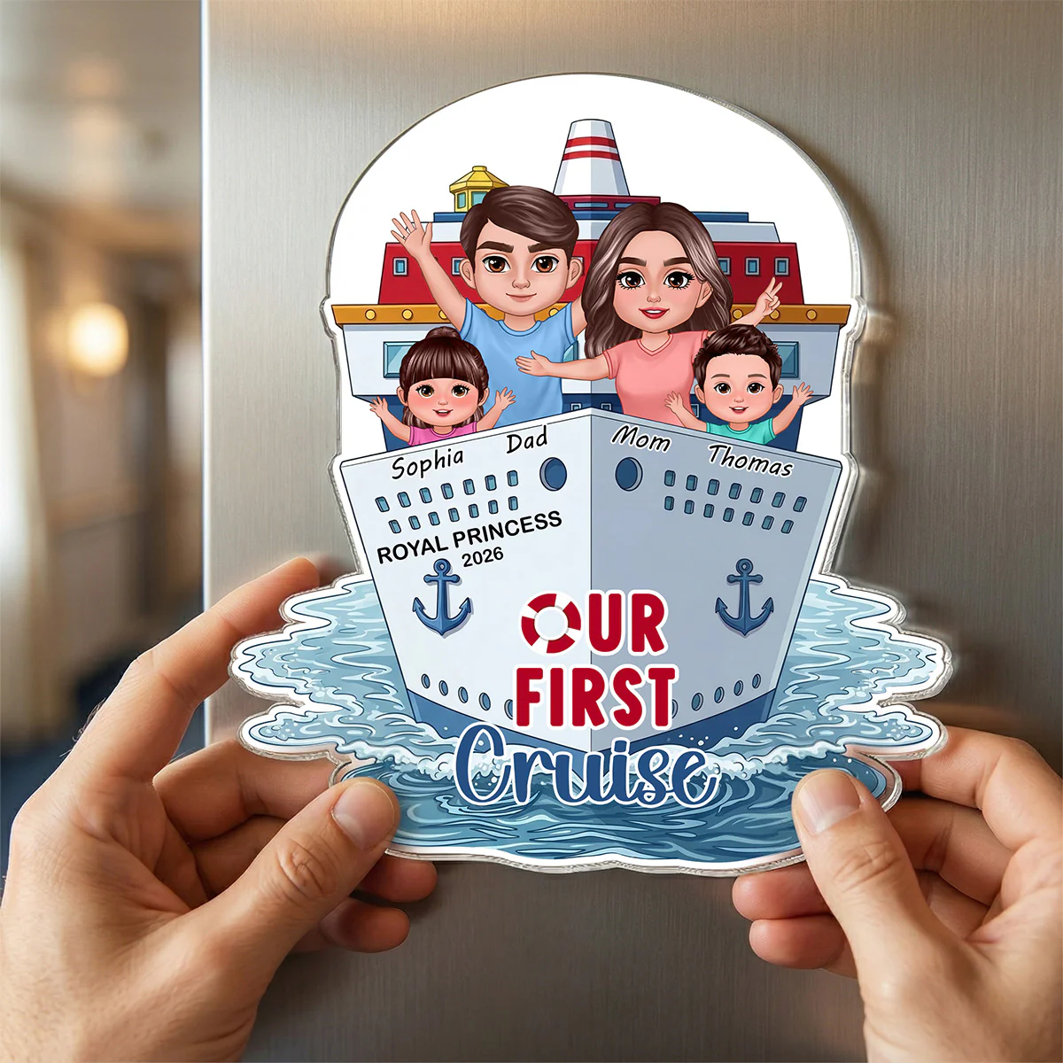 Our First Cruise Happy Family - Personalized Cruise Ship Door Magnet - First Time Cruise Trip Keepsake - Image 5