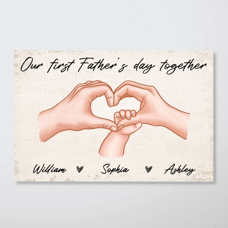 Our First Father‘s Day Together Personalized Poster, Father’s Day Gift For Dad - Image 6