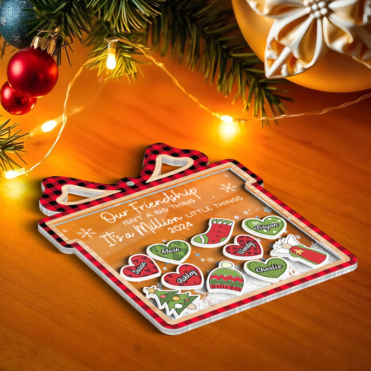 Our Friendship Is A Million Little Things Personalized Shaker Ornament, Christmas Gift For Besties, Best Friends, BFF - Image 5
