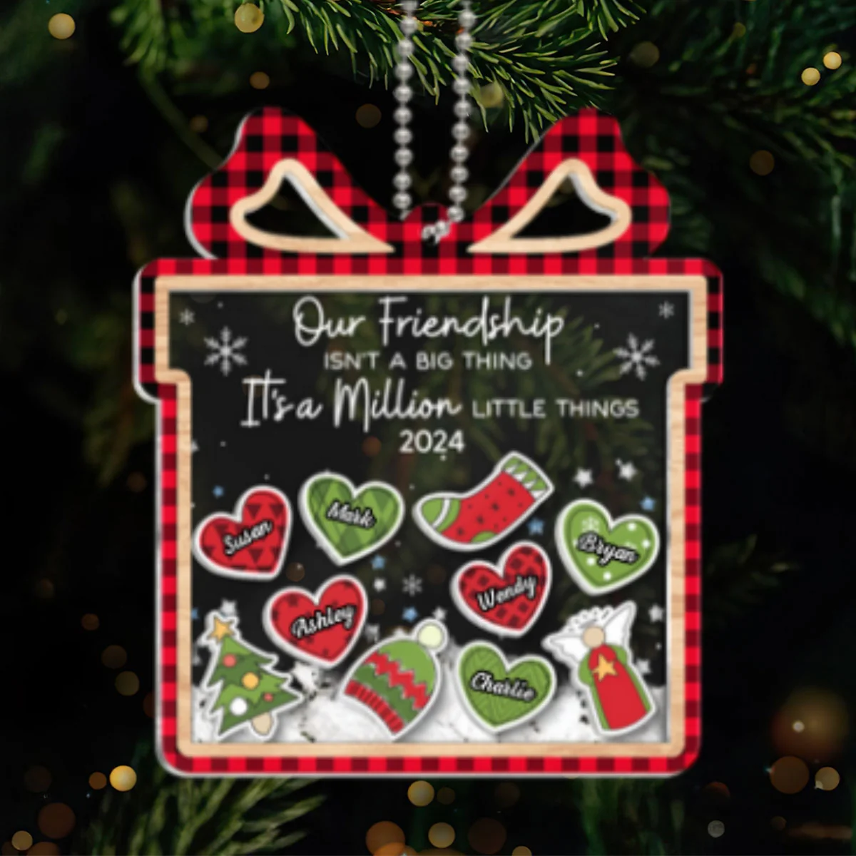 Our Friendship Is A Million Little Things Personalized Shaker Ornament, Christmas Gift For Besties, Best Friends, BFF - Image 8