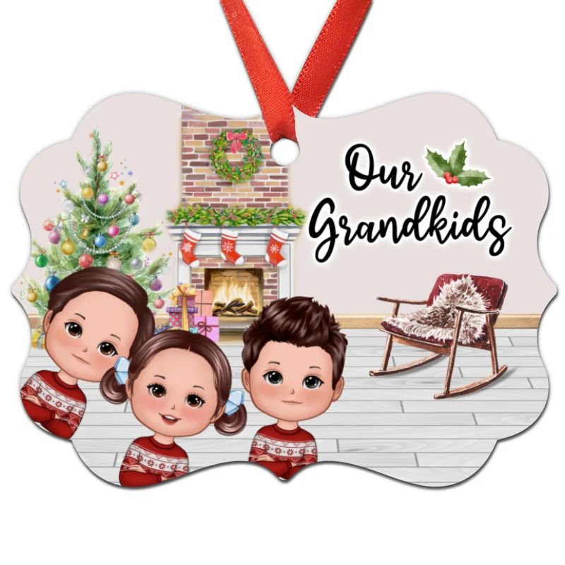 Our Grandkids Christmas Peeking Doll Kids Gift For Grandma Grandpa Personalized Christmas Ornament - Image 4