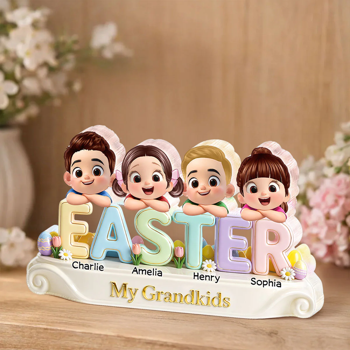 Our Grandkids Easter - Personalized Acrylic Block Plaque - Easter Decor for Grandma, Grandparents - Image 2