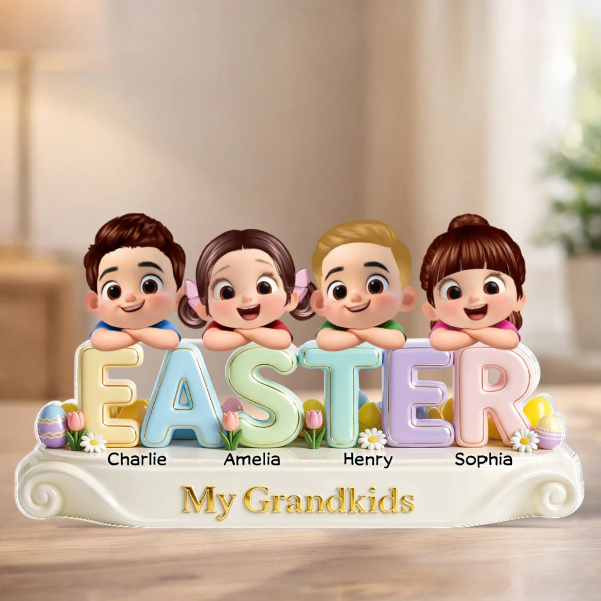 Our Grandkids Easter - Personalized Acrylic Block Plaque - Easter Decor for Grandma, Grandparents - Image 9