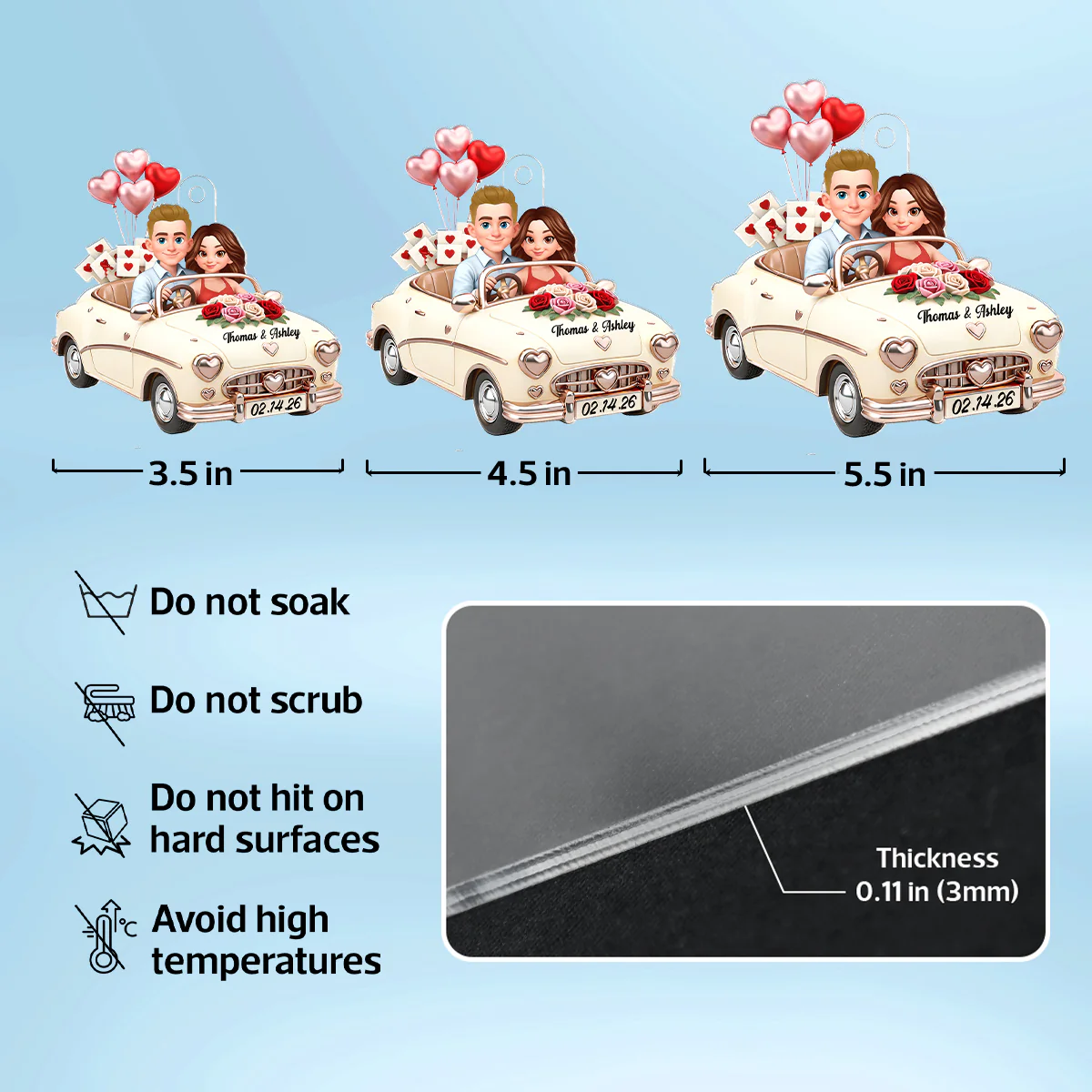 Our Journey Still Goes On - Personalized Car Hanger - Valentine's Gift For Him, For Her, For Couple - Image 11