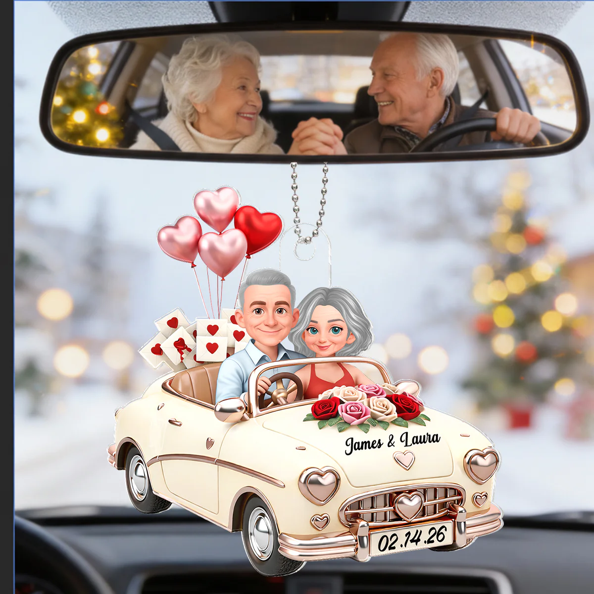 Our Journey Still Goes On - Personalized Car Hanger - Valentine's Gift For Him, For Her, For Couple - Image 4