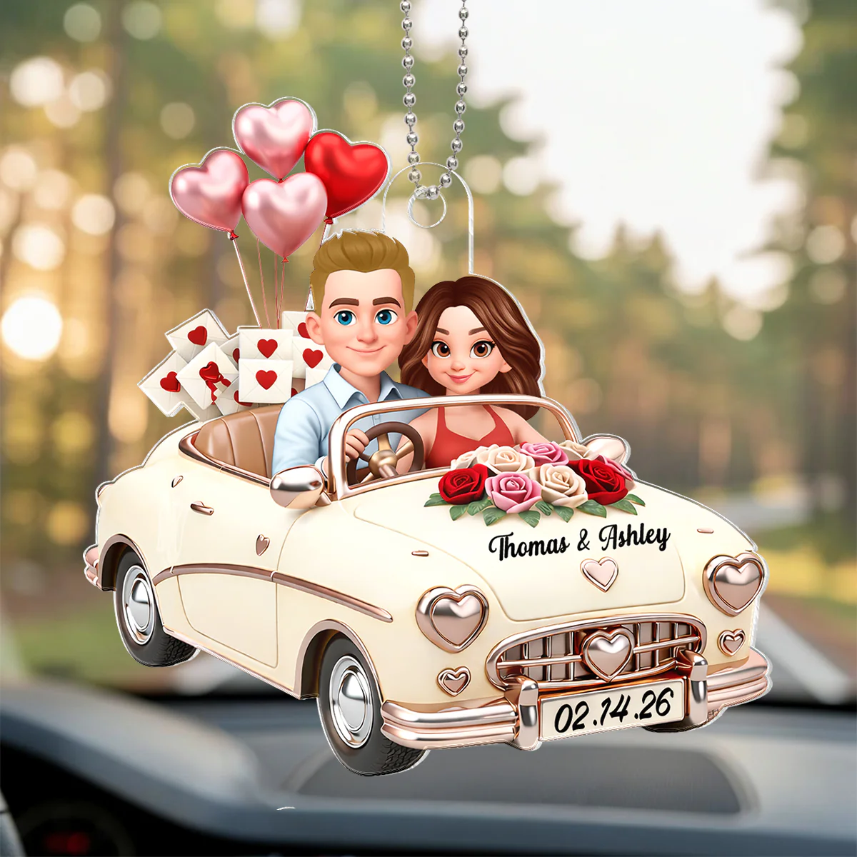 Our Journey Still Goes On - Personalized Car Hanger - Valentine's Gift For Him, For Her, For Couple - Image 8