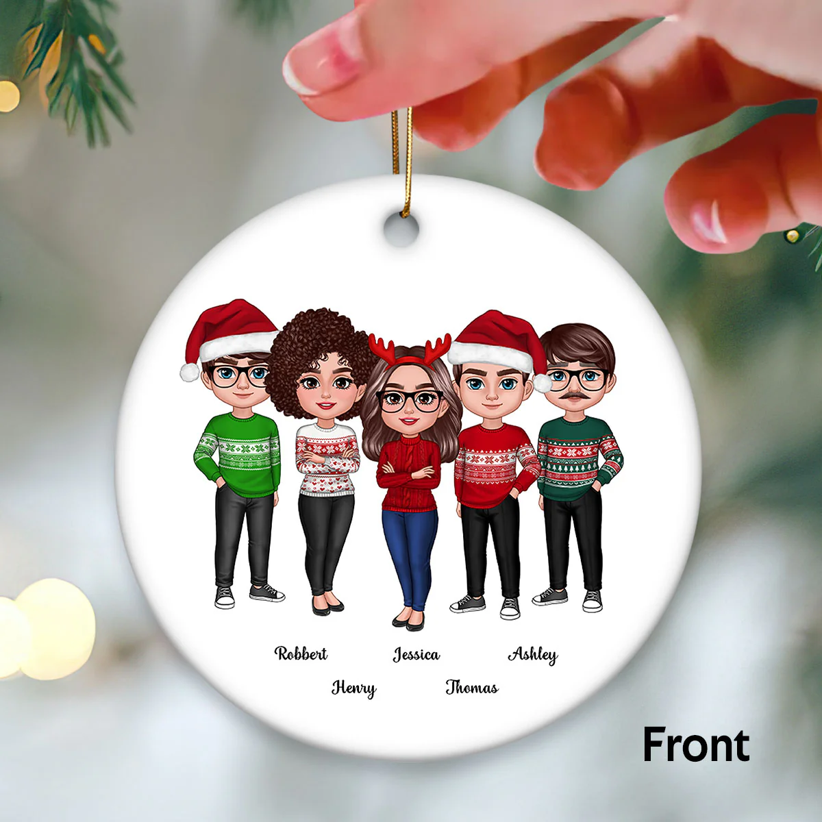 Our Laughs Are Limitless Our Memories Are Countless Personalized Christmas Friendship Ceramic Ornament, Christmas Gift For Best Friends, Coworkers - Image 2