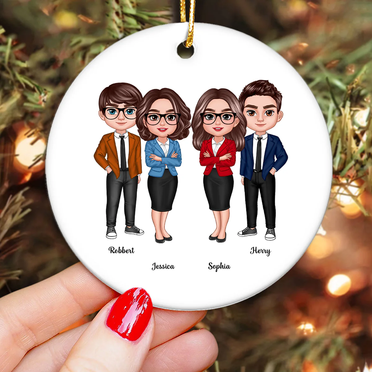 Our Laughs Are Limitless Our Memories Are Countless Personalized Christmas Friendship Ceramic Ornament, Christmas Gift For Best Friends, Coworkers - Image 4