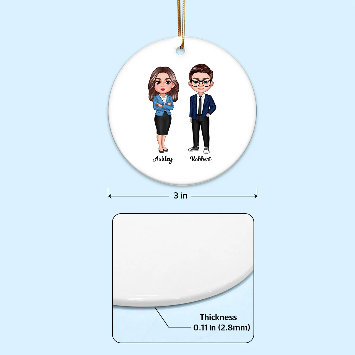 Our Laughs Are Limitless Our Memories Are Countless Personalized Christmas Friendship Ceramic Ornament, Christmas Gift For Best Friends, Coworkers - Image 5