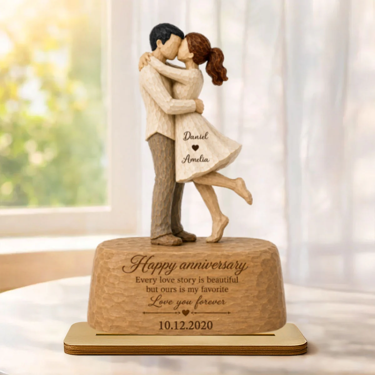 Our Love is Our Favorite - Personalized 2-Layered Wooden Plaque - Couple Heartfelt Anniversary Gift for Her, for Him - Image 11