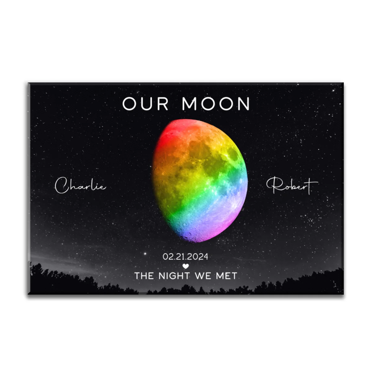 Our Moon LGBTQ Couple Gift Moon Phase Art Personalized Canvas, Pride Month Gift, Anniversary Gift - Image 11
