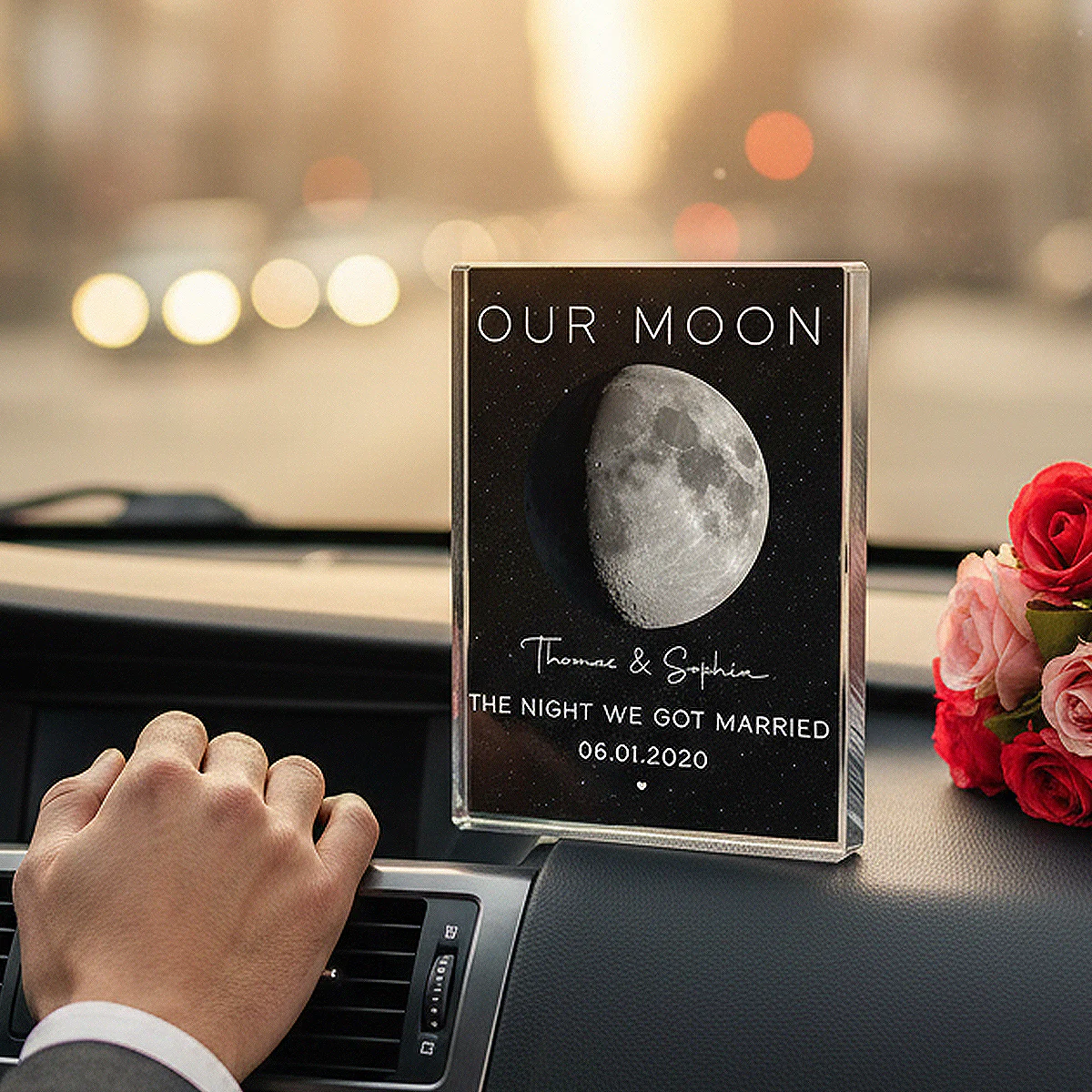 Our Moon Special Day Custom Moon Phase - Personalized Acrylic Block Plaque - Valentine's Day Gift For Couple - Image 4