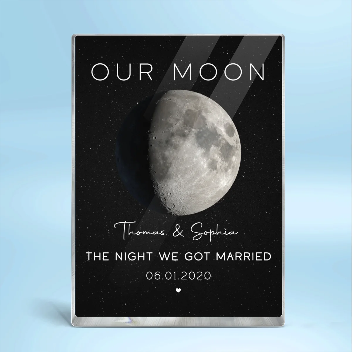 Our Moon Special Day Custom Moon Phase - Personalized Acrylic Block Plaque - Valentine's Day Gift For Couple - Image 9