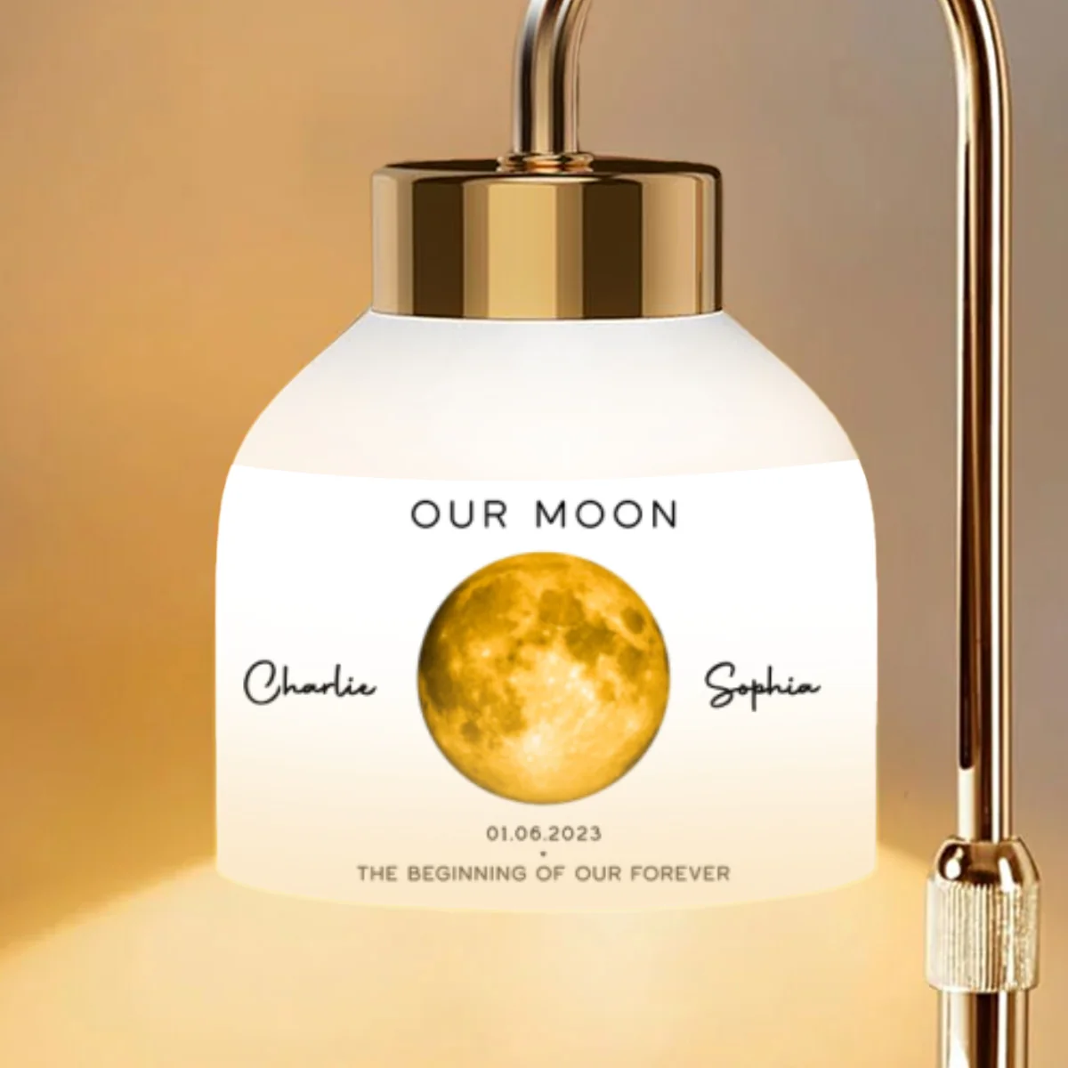 Our Moon Special Day Custom Moon Phase - Personalized Candle Warmer Lamp - Anniversary Gift For Wife, Gift for Husband - Image 13