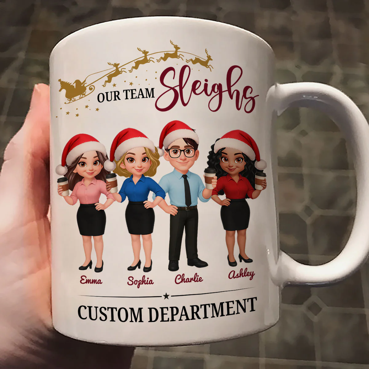 Our Team Sleighs - Personalized Mug - Perfect Christmas Gift For Work Besties, Colleagues, Coworkers - Image 10