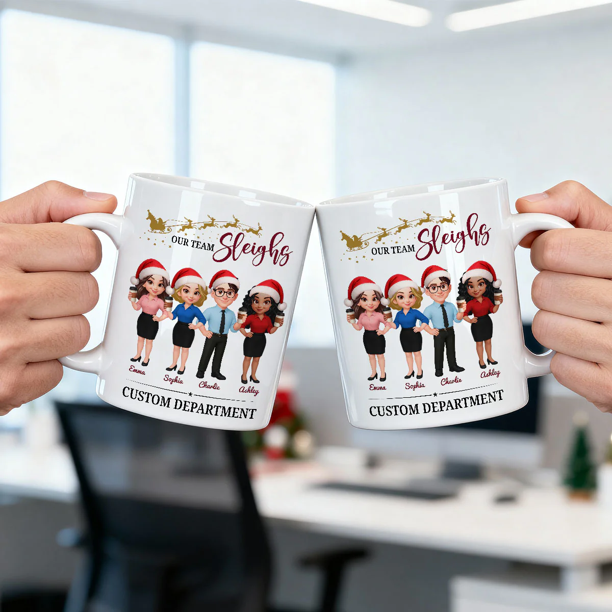 Our Team Sleighs - Personalized Mug - Perfect Christmas Gift For Work Besties, Colleagues, Coworkers - Image 9