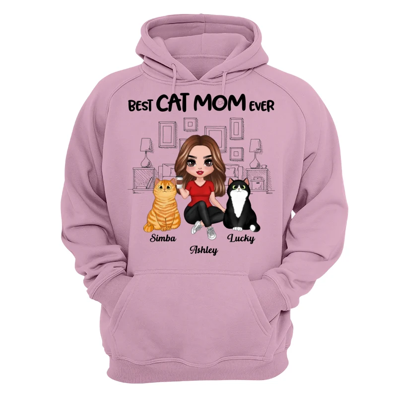 Outline Background In House Best Cat Mom Ever Personalized Shirt - Image 15