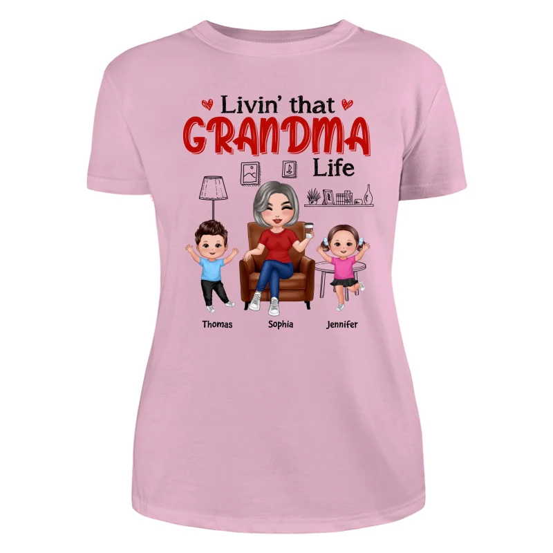 Outline Background In House Livin‘ That Grandma Life Personalized Shirt - Image 11