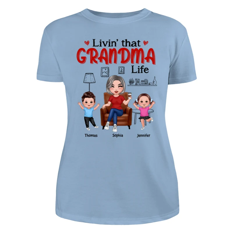 Outline Background In House Livin‘ That Grandma Life Personalized Shirt - Image 12