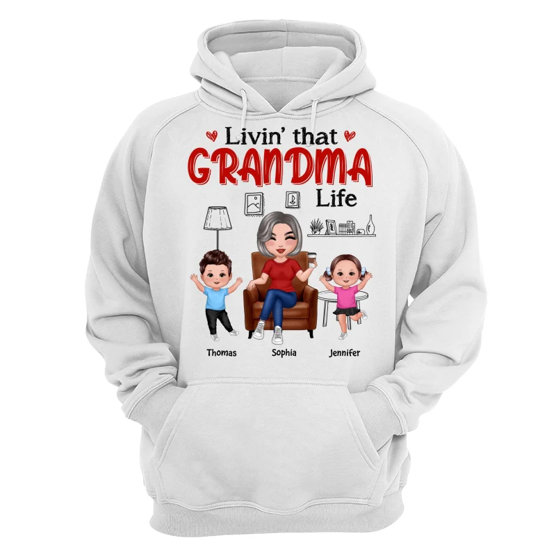 Outline Background In House Livin‘ That Grandma Life Personalized Shirt - Image 13