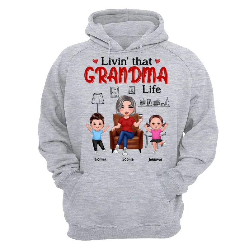 Outline Background In House Livin‘ That Grandma Life Personalized Shirt - Image 14