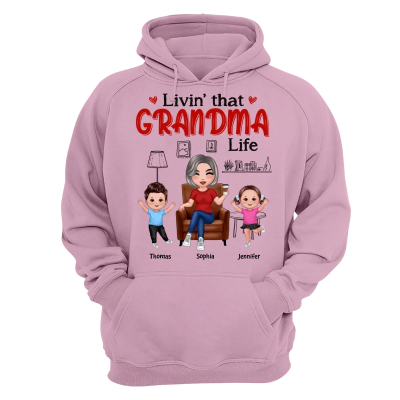 Outline Background In House Livin‘ That Grandma Life Personalized Shirt - Image 15
