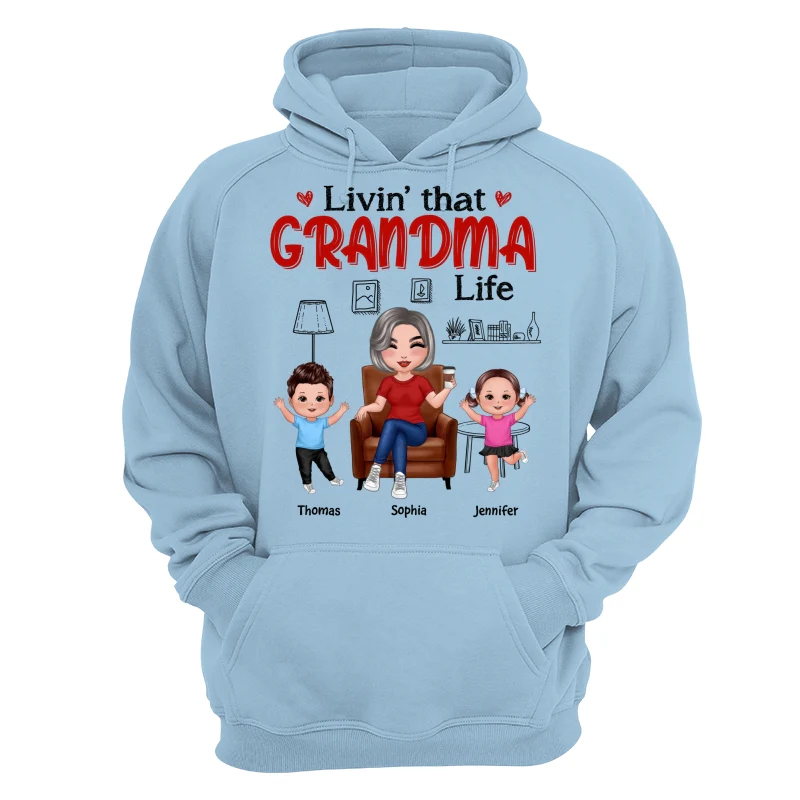 Outline Background In House Livin‘ That Grandma Life Personalized Shirt - Image 16