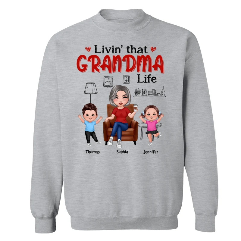 Outline Background In House Livin‘ That Grandma Life Personalized Shirt - Image 18