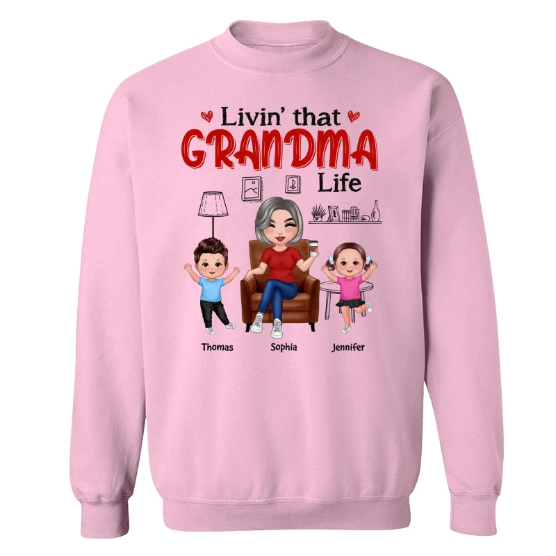 Outline Background In House Livin‘ That Grandma Life Personalized Shirt - Image 19
