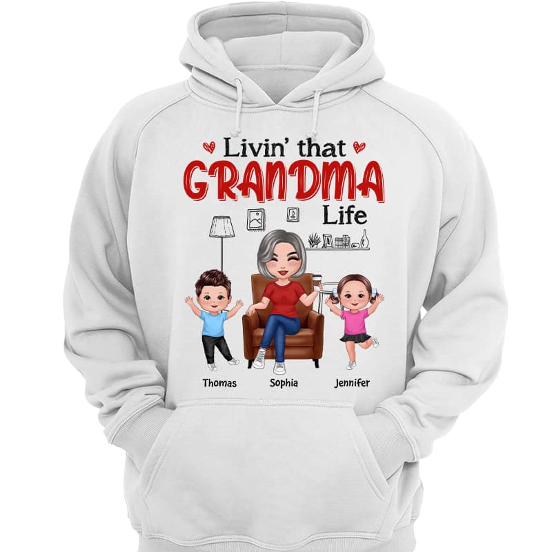 Outline Background In House Livin‘ That Grandma Life Personalized Shirt - Image 3