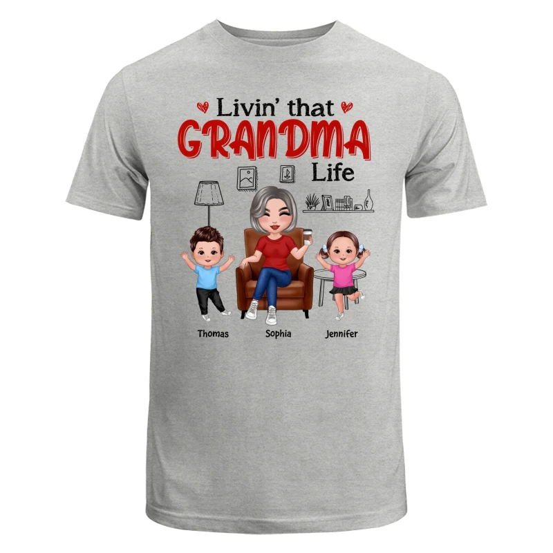Outline Background In House Livin‘ That Grandma Life Personalized Shirt - Image 6