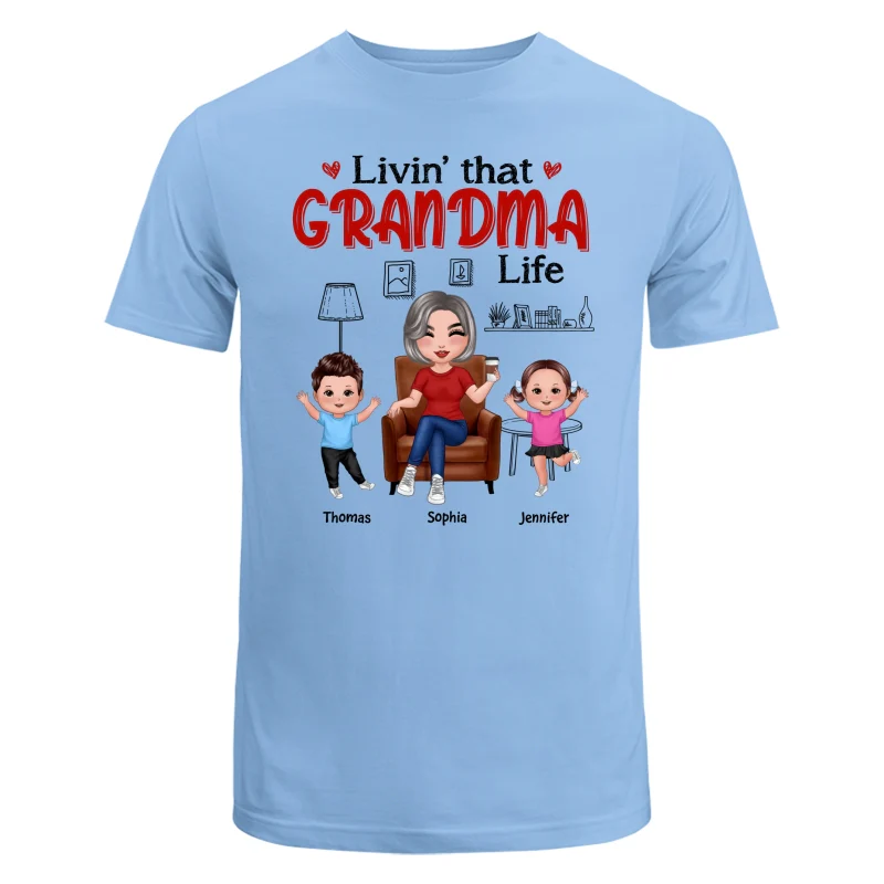 Outline Background In House Livin‘ That Grandma Life Personalized Shirt - Image 8