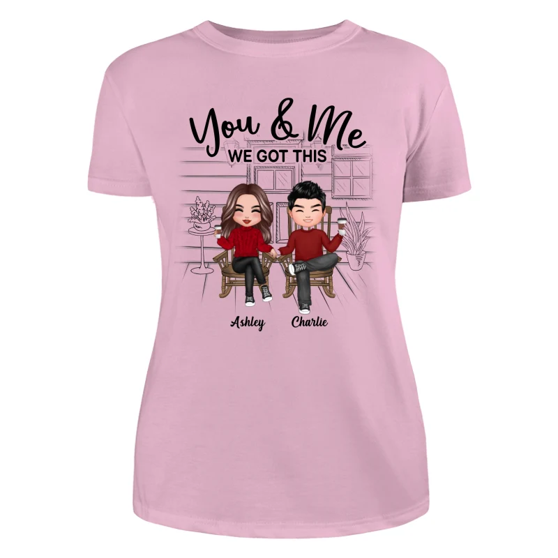 Outline Front Porch Background Doll Couple Gift For Him For Her Personalized Shirt - Image 11