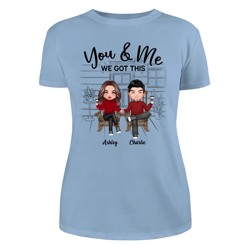 Outline Front Porch Background Doll Couple Gift For Him For Her Personalized Shirt - Image 12