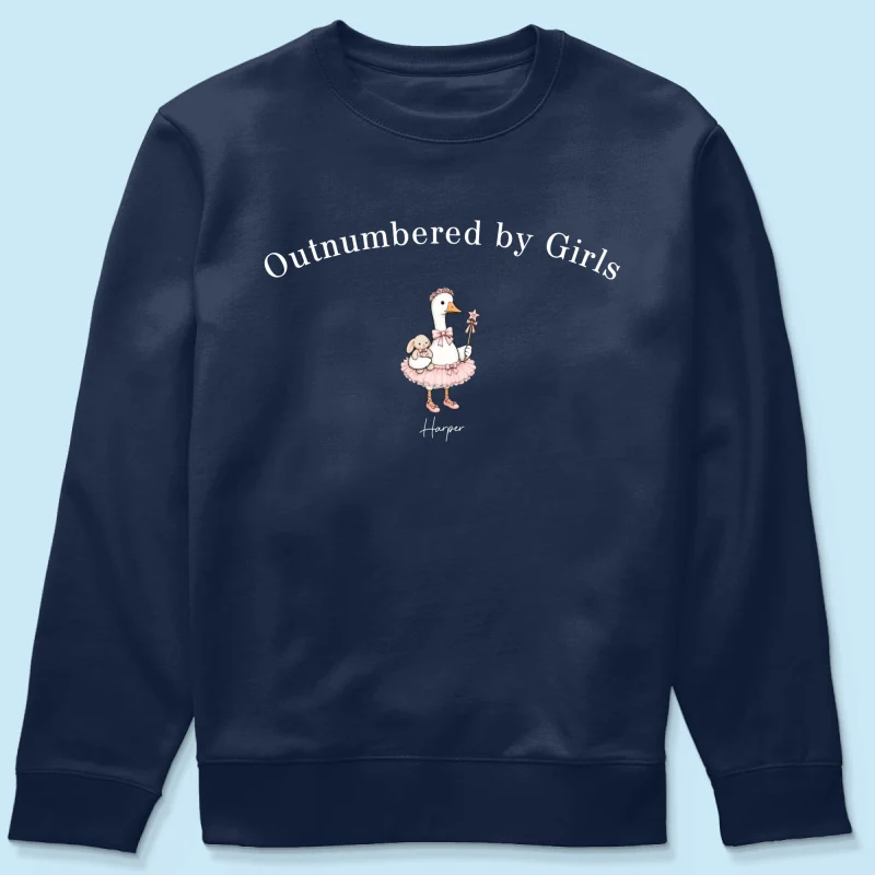 Outnumbered By Girls Cute Goose - Personalized Shirt - Father's Day Gift For Husband, Girl Dad - Image 13
